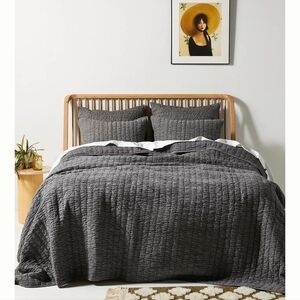 Anthropologie Woven Asbury Quilt - grey